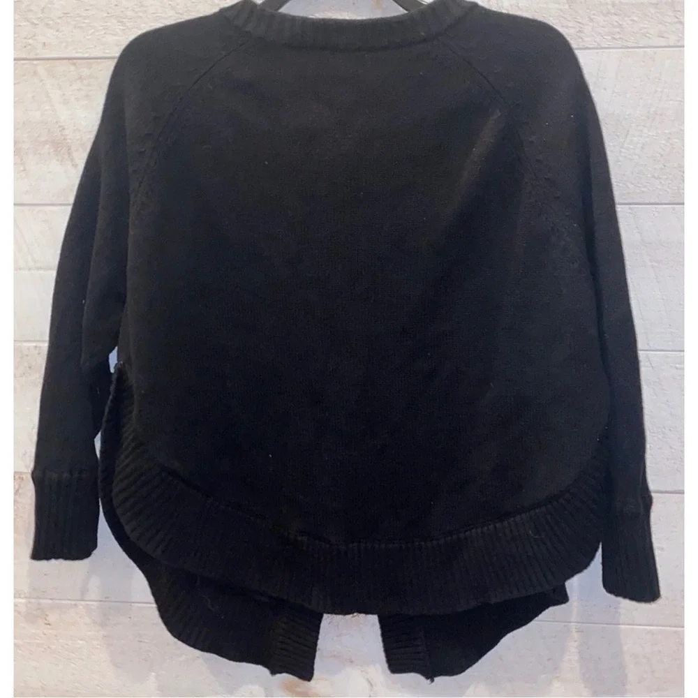 Banana Republic Black Buckle Front Toggle Closure Cardigan Cape Sweater XS‎